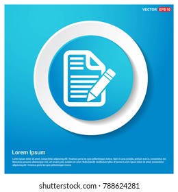 Edit Document Icon Abstract Blue Web Sticker Button