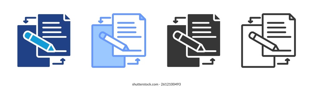 Edit Document icon set multiple style collection