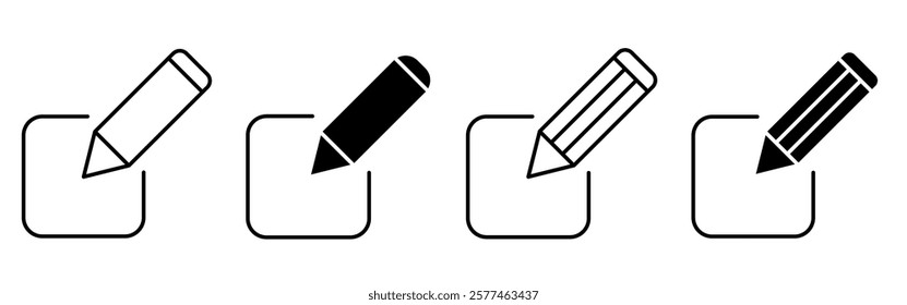 Edit Document Icon set. Edit Document Symbol. Simple flat icon illustration of Edit Document. Edit Text sign.