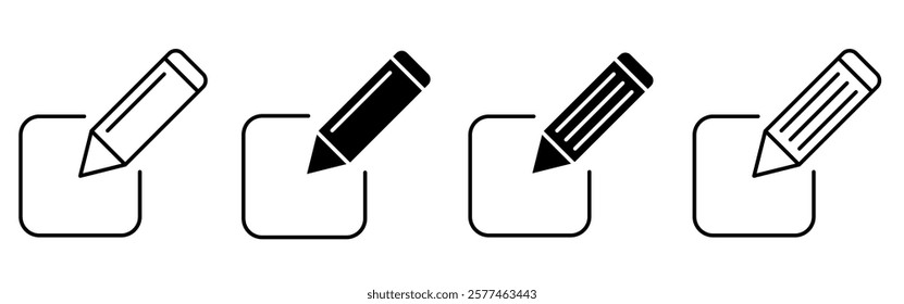 Edit Document Icon set. Edit Document Symbol. Simple flat icon illustration of Edit Document. Edit Text sign.