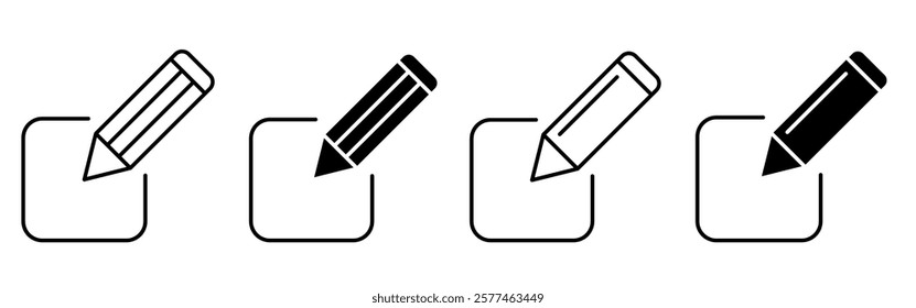 Edit Document Icon set. Edit Document Symbol. Simple flat icon illustration of Edit Document. Edit Text sign.