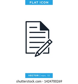 Edit Document Icon Vector Design Template. Paper and Pen or Pencil Icon.