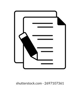 Edit Document icon with white background vector stock illustration