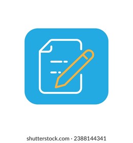 Editar el icono de la línea de documento para la plantilla web y la aplicación. Diseño de ilustración de vector de trazo editable sobre fondo blanco