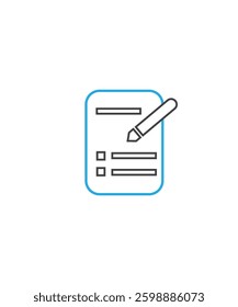Edit document logo design, document logo icon, document icon lineart style