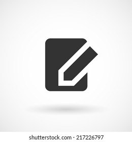 Edit document negative icon. Modern minimalist mobile app ui flat simple icon.