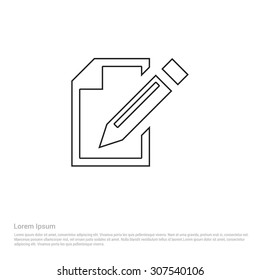 Edit document Outline Icon, Vector Illustration, Flat pictogram icon