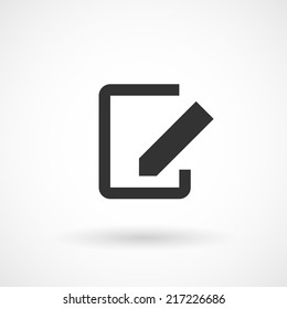 Edit document positive icon. Modern minimalist mobile app ui flat simple icon.
