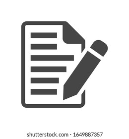Edit document sign icon isolated on white background. Edit content symbol for your web site design, logo, app. Vector illustration..