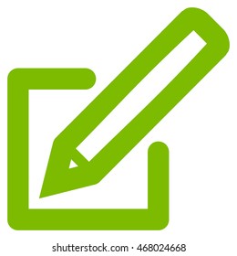 Edit Document vector icon. Style is linear flat icon symbol, eco green color, white background.