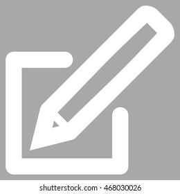 Edit Document vector icon. Style is outline flat icon symbol, white color, silver background.
