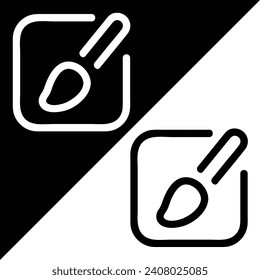 Edit or Draw vector icon, Outline style, isolated on Black and White Background.