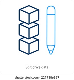 edit drive data icon concept