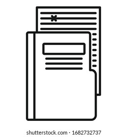 Edit education papers icon. Outline edit education papers vector icon for web design isolated on white background
