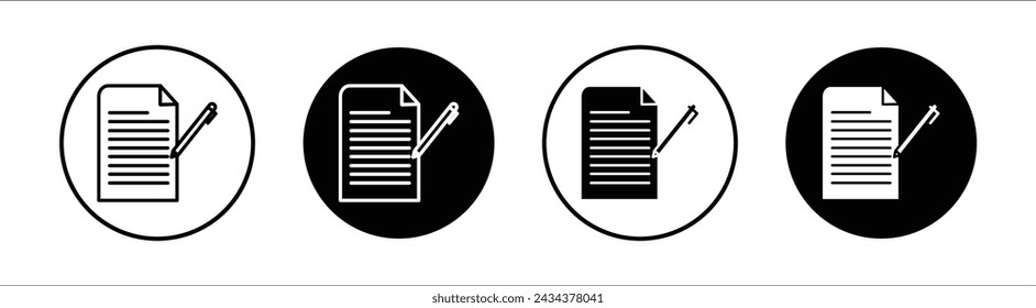 Edit file flat line icon set. Edit file Thin line illustration vector