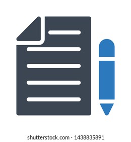 edit file glyph color vector icon