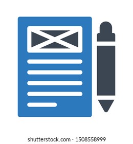 edit file glyph colour vector icon