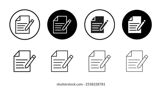 Edit file icon Flat line illustration