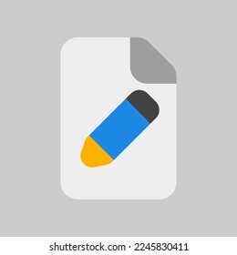 Editar icono de archivo en estilo plano, usar para presentación de aplicación móvil del sitio web