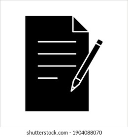 Edit file icon, note, sign up icon vector illustration on white background. color editable
