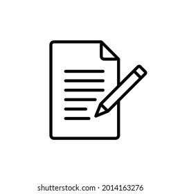 Edit file icon, note, sign up icon vector illustration. Edit file isolated on white background