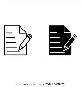 Edit file icon, note, sign up icon vector illustration
