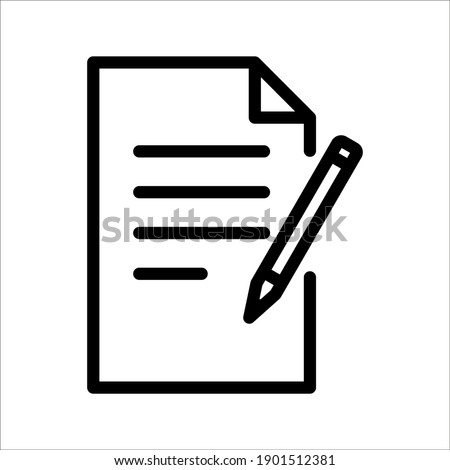 Edit file icon, note, sign up icon vector illustration on white background. color editable