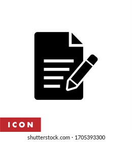 Edit file icon, sign up icon vector isolated