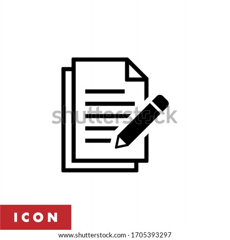 Edit file icon, sign up icon vector isolated