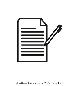 Edit file icon Simple thin line flat symbol
