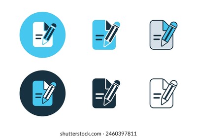 Edit File icons collection in different style flat vector illustration set