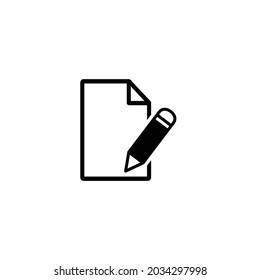 Editar icono de signo de archivo aislado en fondo blanco. Ilustración del vector