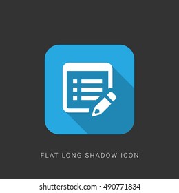 Edit Flat blue long shadow Icon / Logo Design