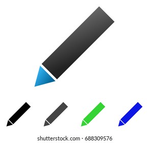Edit flat vector icon. Colored edit gradiented, gray, black, blue, green icon versions. Flat icon style for application design.