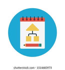 edit flowchart glyph flat vector icon