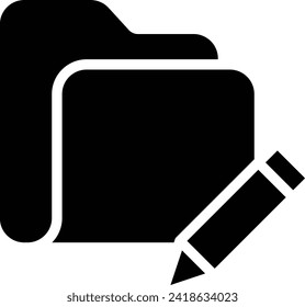 Edit Folder solid and glyph vector illustration