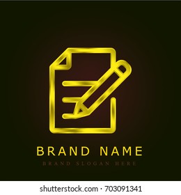 Edit golden metallic logo