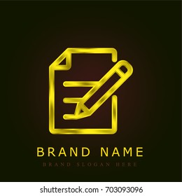 Edit golden metallic logo
