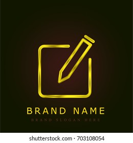 Edit golden metallic logo