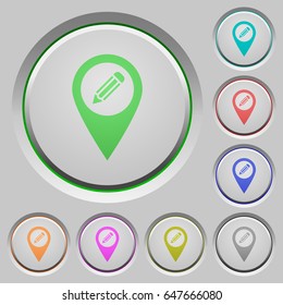 Edit GPS map location color icons on sunk push buttons