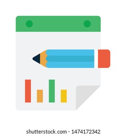 edit graph report glyph flat vector icon