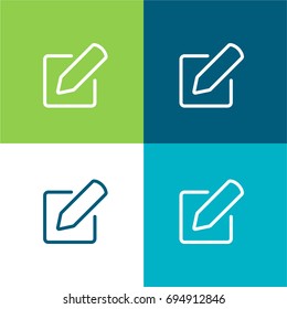 Edit green and blue material color minimal icon or logo design