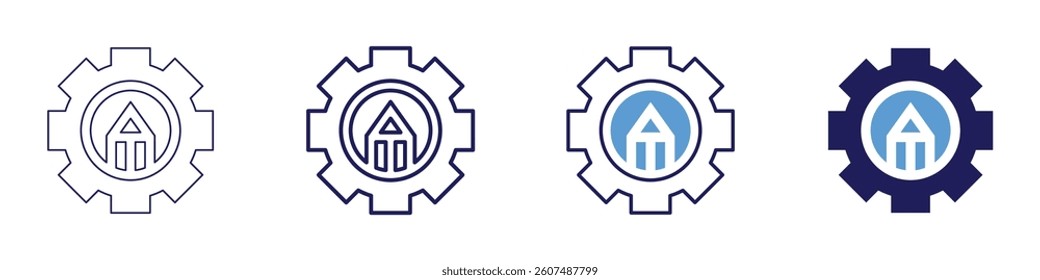 Edit metadata​ icon in 4 different styles. Thin Line, Line, Bold Line, Duotone. Duotone style. Editable stroke.