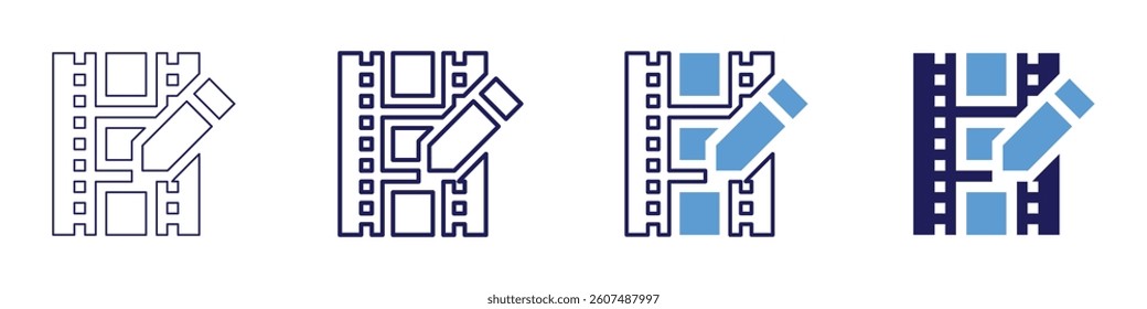 Edit font​ icon in 4 different styles. Thin Line, Line, Bold Line, Duotone. Duotone style. Editable stroke.