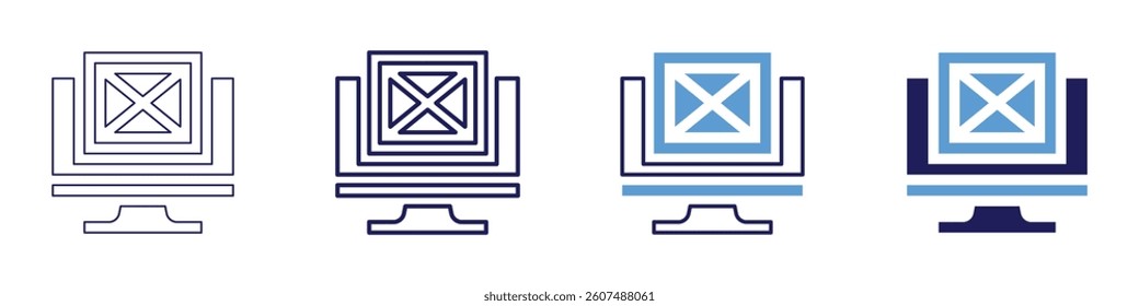 Edit code​ icon in 4 different styles. Thin Line, Line, Bold Line, Duotone. Duotone style. Editable stroke.