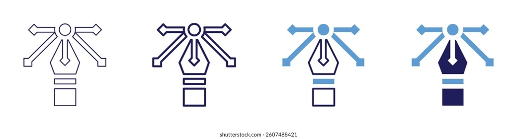 Edit vector​ icon in 4 different styles. Thin Line, Line, Bold Line, Duotone. Duotone style. Editable stroke.