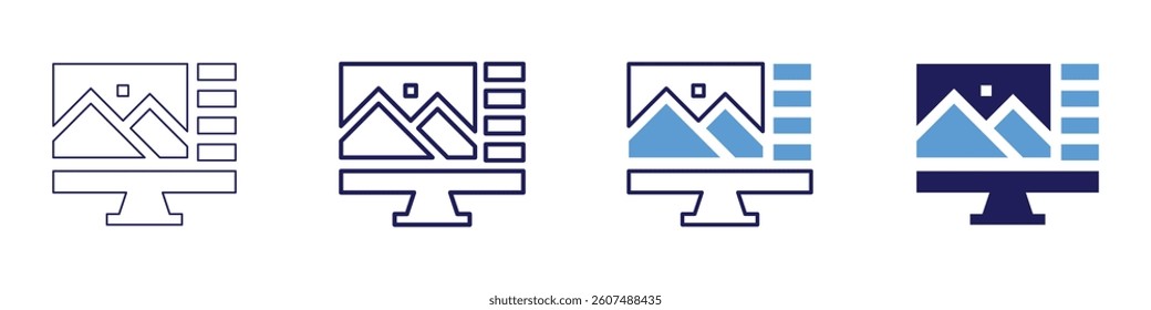 Edit timeline​ icon in 4 different styles. Thin Line, Line, Bold Line, Duotone. Duotone style. Editable stroke.