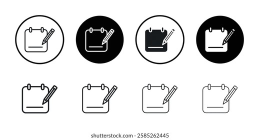 Edit icon Black line art vector logo set