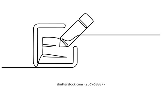 edit icon continuous one line drawing, edit pen icon, create modify pen sign button, sign up icon - editing text file document icons, Edit sign and symbol vector. Pencil icon. outline pro vector