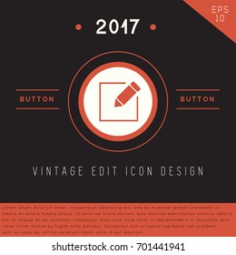 Edit icon design on modern flat background